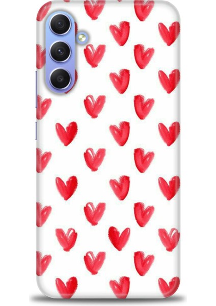 Samsung Galaxy S25 Plus Kılıf Hd Baskılı - Kırmızı Minik Kalpler