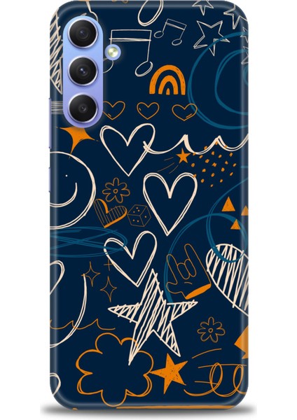 Samsung Galaxy S25 Plus Kılıf Hd Baskılı - Notalar ve Kalpler