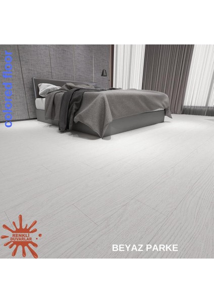 5m2 Alan Kaplar Beyaz Model Pvc Floor Yapışkanlı Sudan Etkilenmeyen Pvc Yer Döşeme Parkesi PARKE-P12