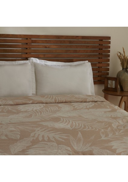 Leafy Sea Müslin Çift Kişilik Tek Pike Bej indirimleri