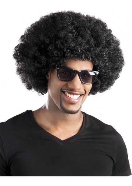 Siyah Kıvırcık Afro Bonus Peruk Parti Peruğu
