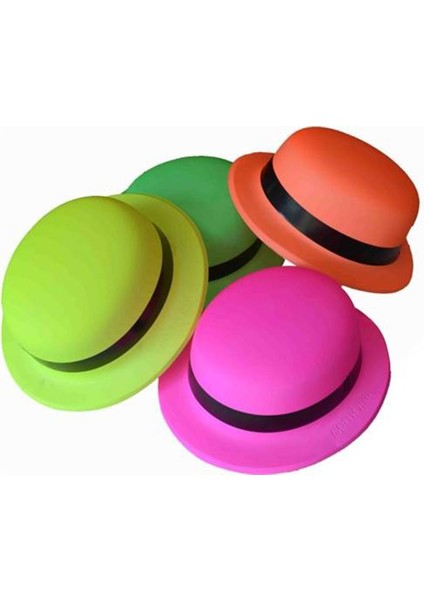 Neon Partisi Pembe Melon Plastik Parti Şapkası