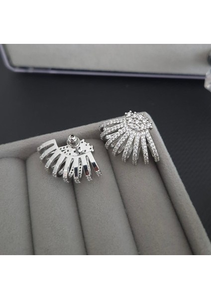 Vip Özel Seri Gümüş Renk Taşlı Abiye Kadın Küpe fiyatları