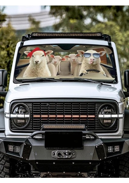 Araba Ön Cam Güneşliği Baskılı Metalize Parlak Alüminyum Katlanabilir Oto Güneşlik (130X70CM)
