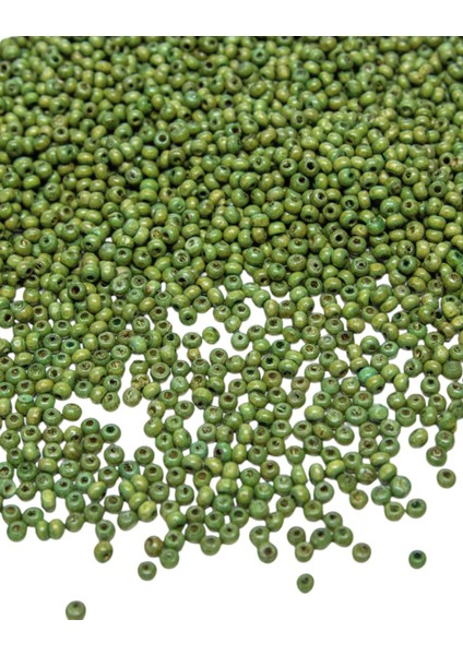 3 mm Fıstık Yeşil Ahşap Boncuk 35 gr