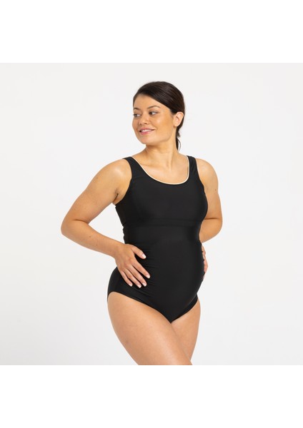 Nabaiji Kadın U Kesim Sırt Detaylı Hamile Mayosu - Siyah - Nora fiyatları