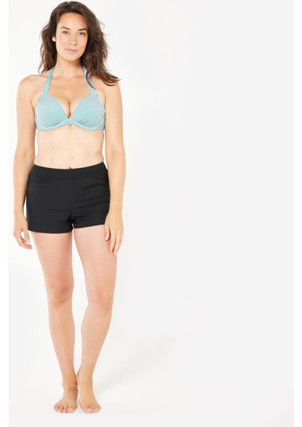 Olaian kadın kısa deniz şortu/boardshort - siyah - tana fiyatları