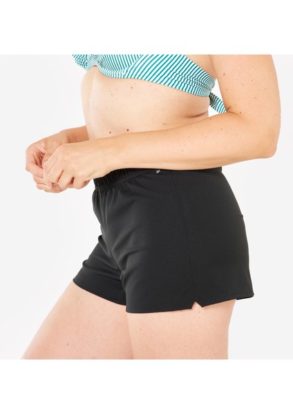 Olaian kadın kısa deniz şortu/boardshort - siyah - tana modelleri