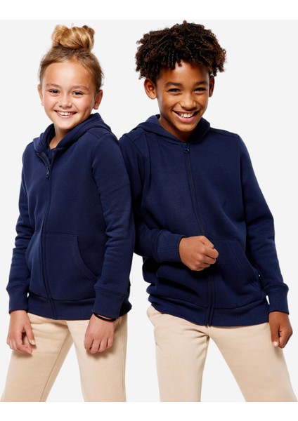 Domyos Çocuk Fermuarlı Sweatshirt - Lacivert