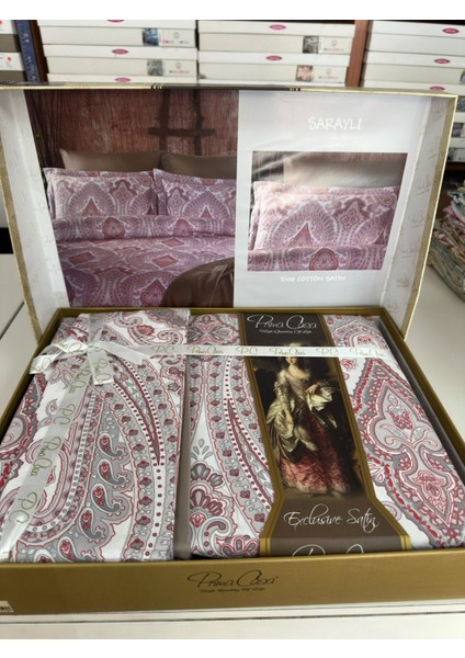 Saten Çift Kişilik Nevresim Takımı Saraylı fiyatları