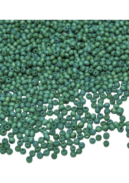 4 mm Turkuaz Renk Ahşap Boncuk 30 gr (800 Adet)
