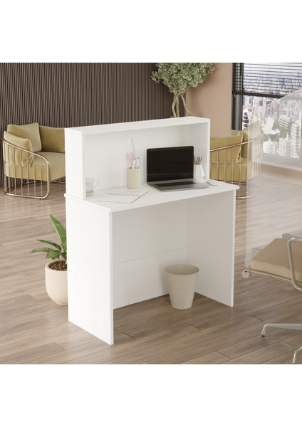 Verona Ofis Karşılama Bankosu Sekreter Masası Beyaz