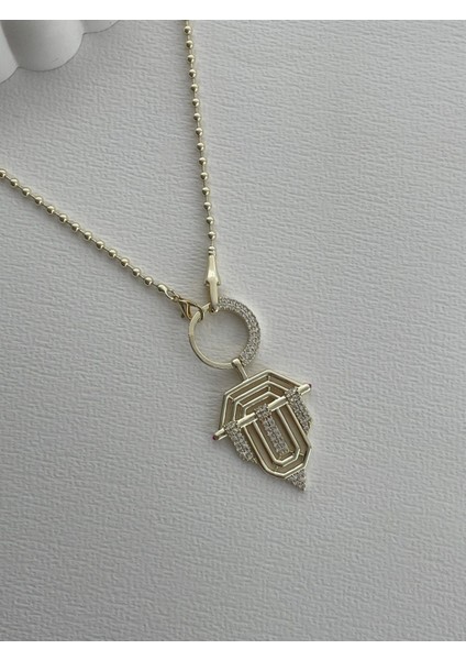 Özel Seri Zirkon Taşlı Marka Model Gold Serenay Kolye modelleri