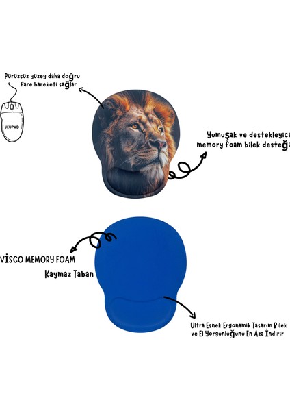 Bilek Destekli Memory Foam Kaymaz Taban Mouse Pad MSP-012 Desenli 0005