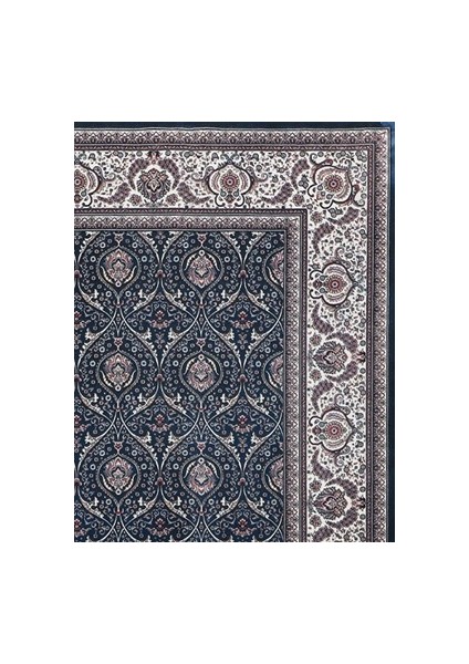 Ferimah 39643B Mavi Yumuşak Dokulu Sık Dokuma Üst Kalite Vintage Ipek Bambu Halı