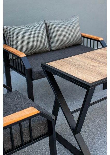60 x 20 Grandluxe Lux Bahçe Seti 2+1+1+Masa
