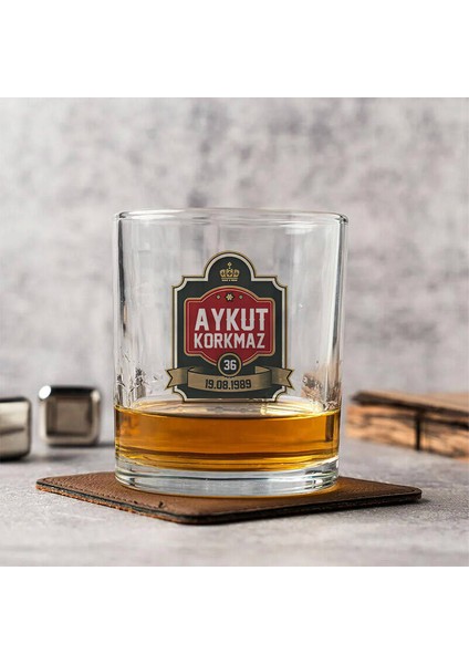 Premium Isme Özel Renkli Viski Kadehi