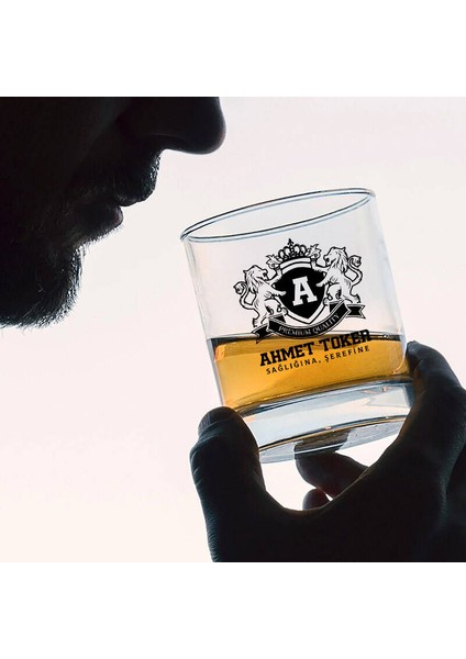 Tasarım Premium Isme Özel Renkli Viski Kadehi