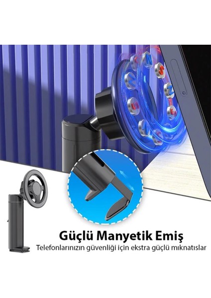 Magsafe Uyumlu Ayarlanabilir Klıpsli Masaüstü Telefon Tutucu Masa Dolap Araç Için Telefon Standı