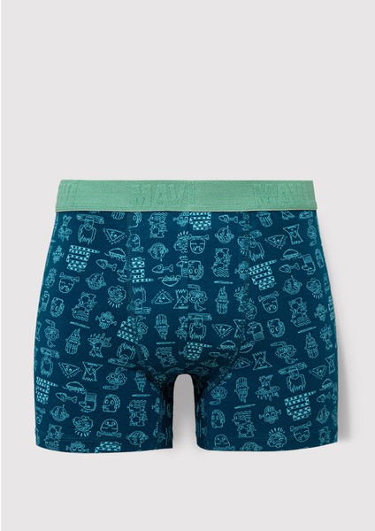 Baskılı Mavi Boxer 091119-71923