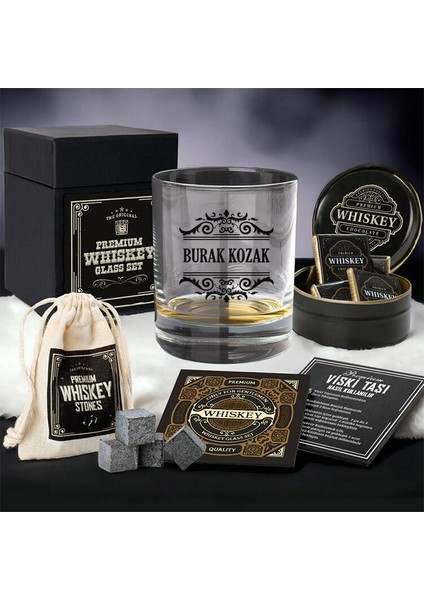 Premium Kutuda Kişiye Özel Nottingham Viski Bardağı Seti