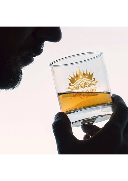 Kral Tacı Isme Özel Renkli Viski Kadehi fiyatları