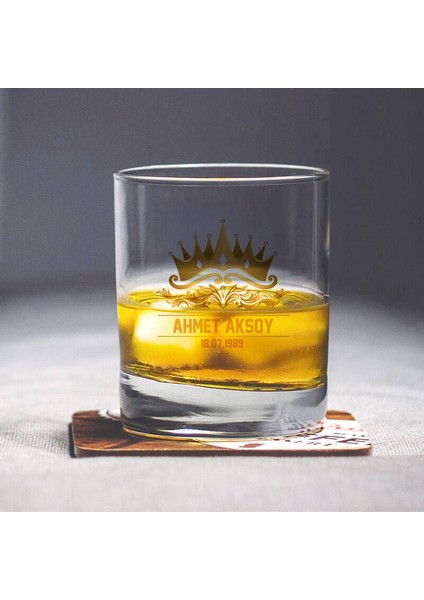 Kral Tacı Isme Özel Renkli Viski Kadehi modelleri