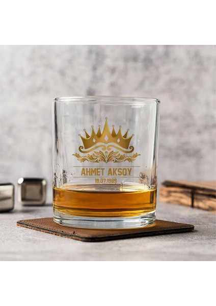 Kral Tacı Isme Özel Renkli Viski Kadehi fırsatları