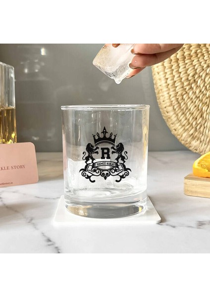 Asil Aslan Isme Özel Renkli Viski Kadehi