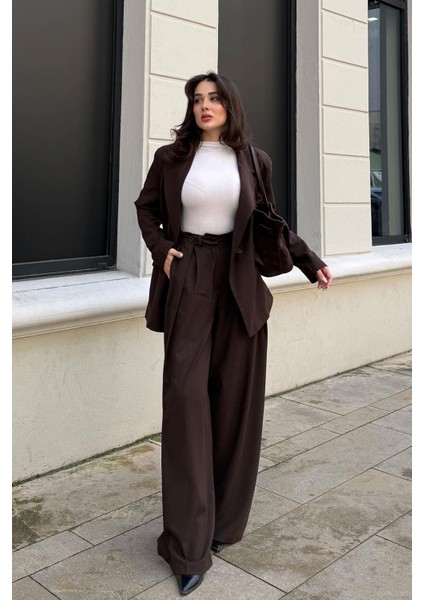 Kadın 2023458577 Kahverengi Düğmeli Blazer Ceket fiyatları