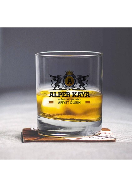 Kanatlı Aslanlar Isme Özel Renkli Viski Kadehi fırsatları