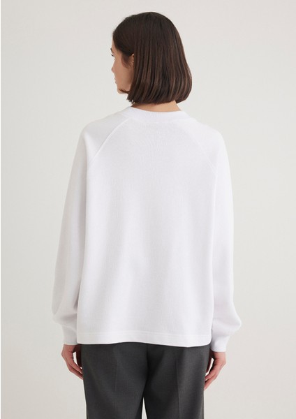 Bisiklet Yaka Beyaz Basic Sweatshirt 1S10161-620 fırsatları