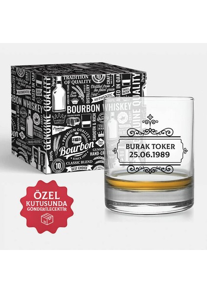 Sevgiliye Hediye Isi mli Viski Kadehi Özel Kutusunda
