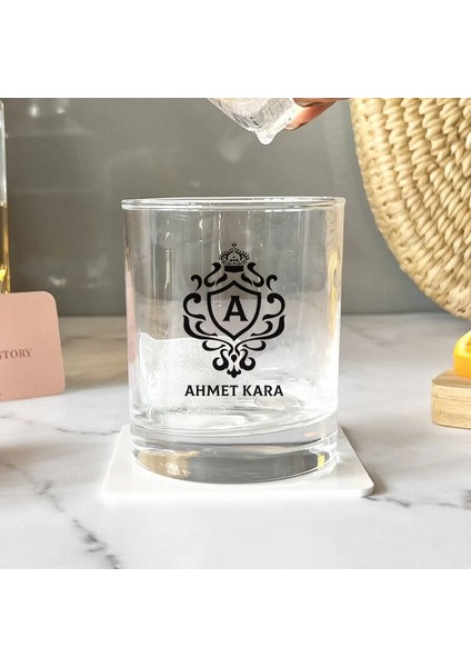 Sanatsal Dokunuş Kişiye Özel Desen Işlemeli Viski Bardağı