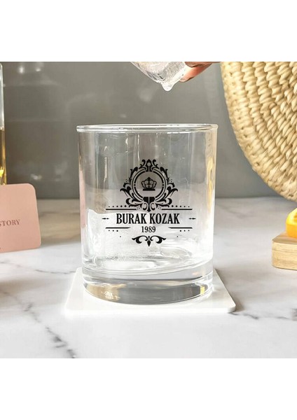 Isme Özel Şık Desen Işlemeli Kristal Viski Bardağı fiyatları