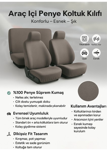 Kusursuz Oturan Skoda Scala ile Uyumlu Oto Koltuk Kilifi ile Konforu Dorukta Yasayin