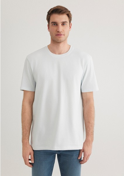 Stretch Açık Mavi Basic Tişört 0610252-70793 modelleri