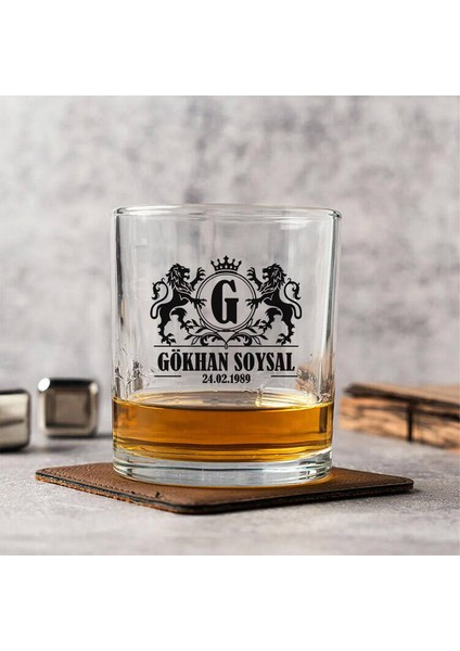 Zarif Işlemeli Kişiye Özel Desen Işlemeli Viski Bardağı