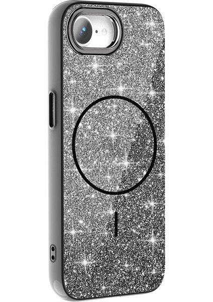 Iphone 16E Uyumlu Kılıf Magsafe Destekli Parıltılı Simli Işıltlı Kamera Korumalı Kapak fiyatları