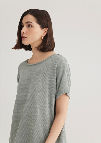 Dokulu Gri Basic Tişört 167311-81325 modelleri