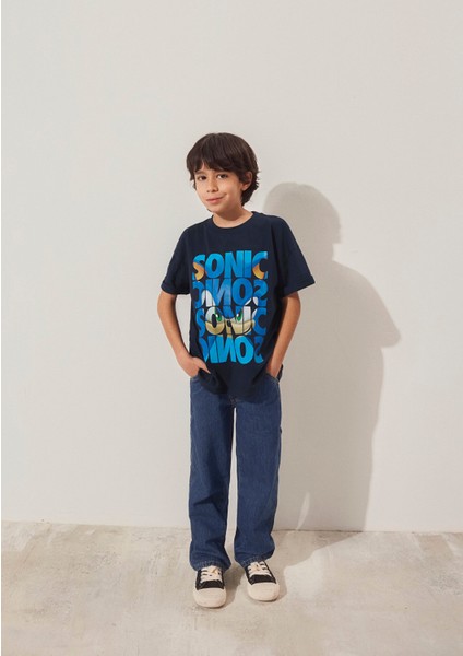 Sonic Baskılı Lacivert Tişört 6610307-70490 fiyatları