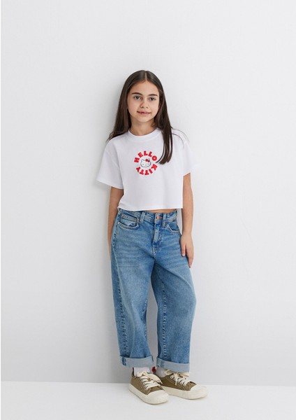Hello Kitty Baskılı Beyaz Tişört 7610307-620 fiyatları