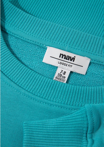 Smile More Baskılı Yeşil Sweatshirt 7S10090-71445