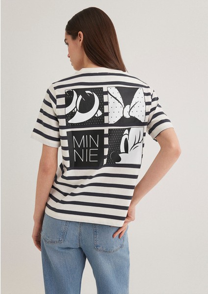 Minnie Mouse Baskılı Çizgili Tişört 1613257-85308 fiyatları