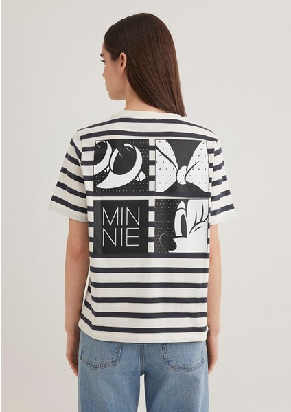 Minnie Mouse Baskılı Çizgili Tişört 1613257-85308 indirimleri