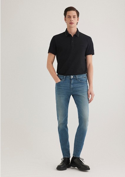 James Lux Black Gölgeli Puslu Indigo Mavisi Jean Pantolon 0042489352