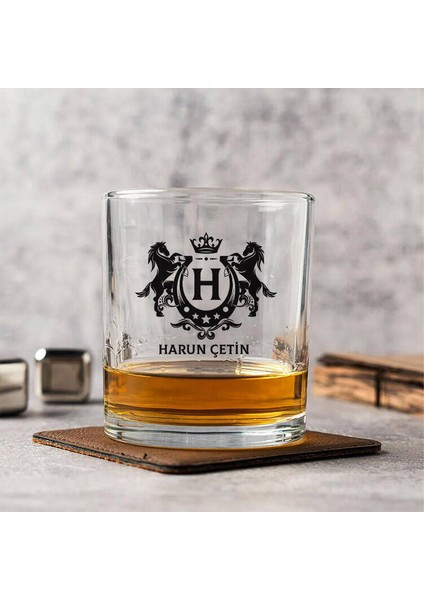 Kişiye Özel Eski Dönem Desen Işlemeli Viski Bardağı