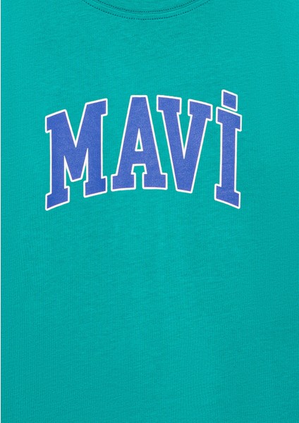 Mavi Logo Baskılı Yeşil Tişört 6610030-71711