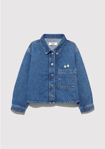 Lida 90s Mavi Jean Gömlek 7211401-89490