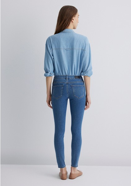 Tess Gold Luxury Vintage Indigo Mavisi Jean Pantolon 100328-89570 fırsatları